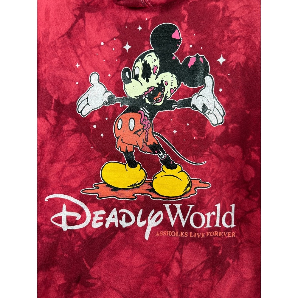 Assholes*s Live Forever Hoodie Large Tie Dye Disney Parody Deadly World Pullover